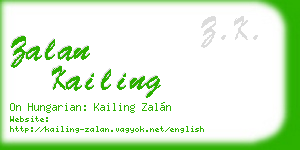 zalan kailing business card